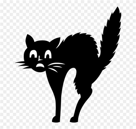 Scared Cat Public Domain Vectors - Halloween Black Cat Svg - Free ...