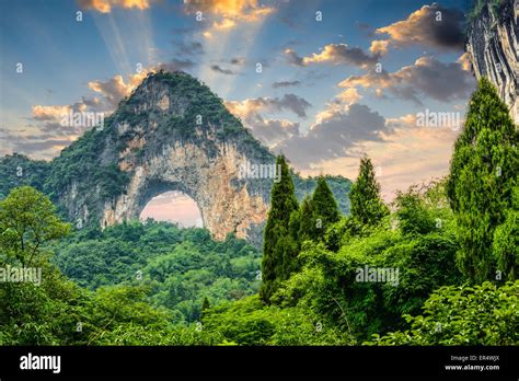 Moon Hill, Yangshuo, China Stock Photo - Alamy