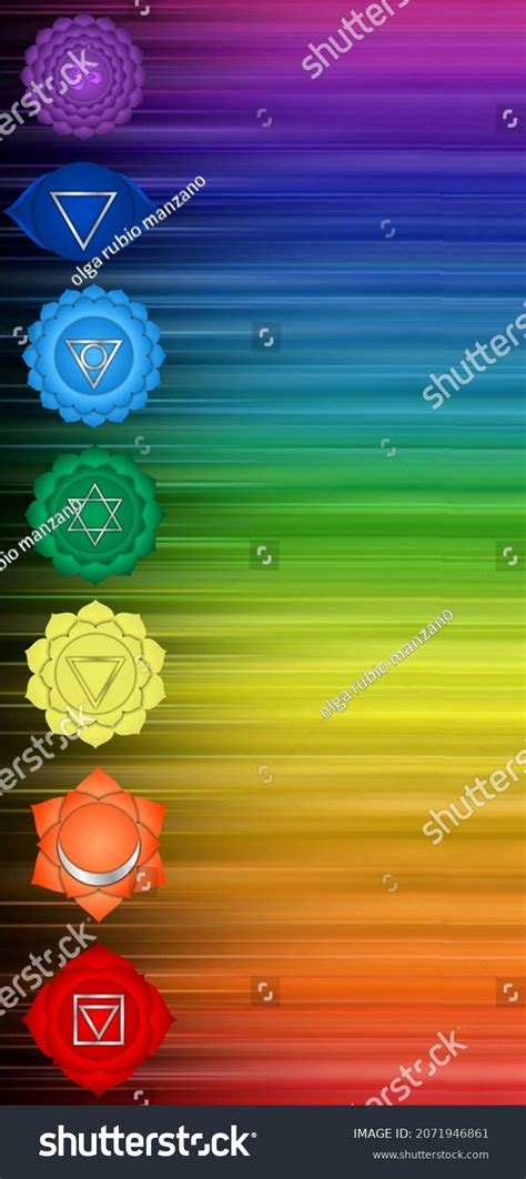 Spiritual Background Chakra Symbols Isolated On Stock Illustration ...