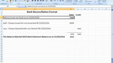 Bank Reconciliation Template Excel Free Download Of Accounting Cash ...