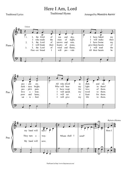 Here I am, Lord sheet music download free in PDF or MIDI