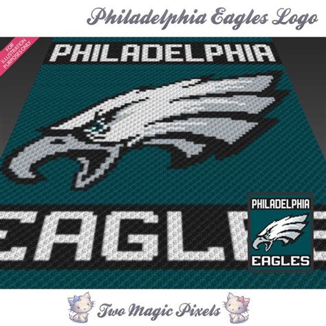 Philadelphia Eagles Logo crochet blanket pattern; c2c, cross stitch ...