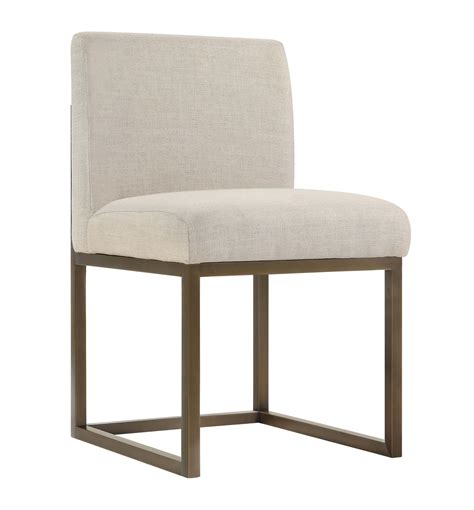 Haute Beige Linen Chair In Brass - TOV Furniture