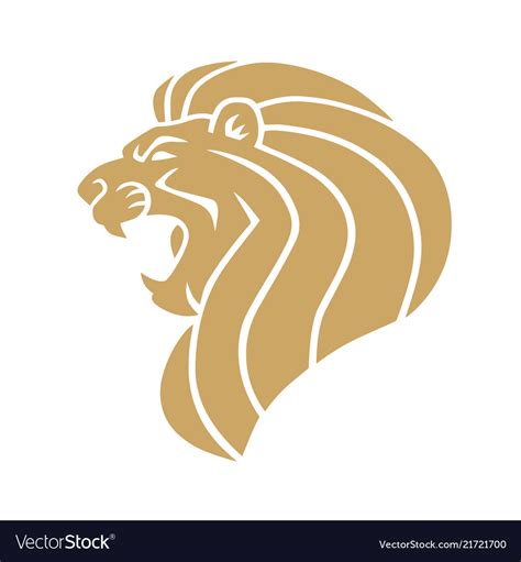 Gold lion head logo Royalty Free Vector Image - VectorStock