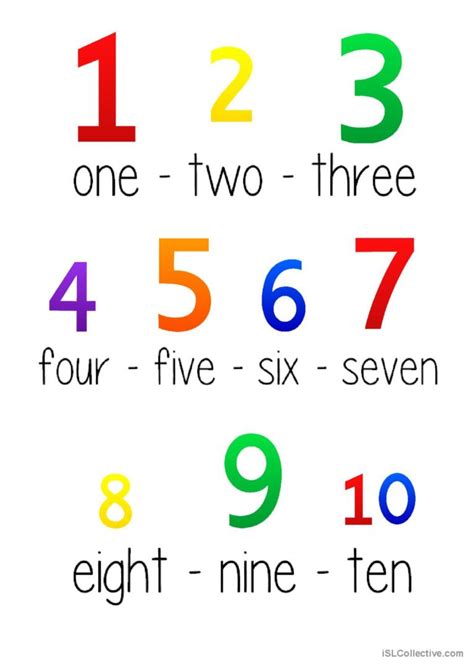 Numbers poster: English ESL worksheets pdf & doc