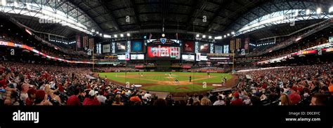 Panorama of Chase Field, Phoenix, Arizona, with the retractable roof ...