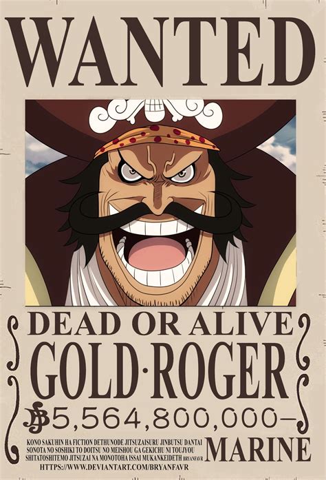 Wanted Gold Roger Art by Bryanfavr One Piece Anime, One Piece Comic ...