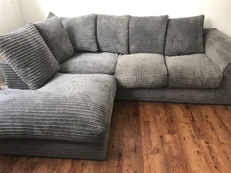 Grey Cord Corner Sofa Couch 4 Seater Fast Sell 6 Months Old | in Sale ...