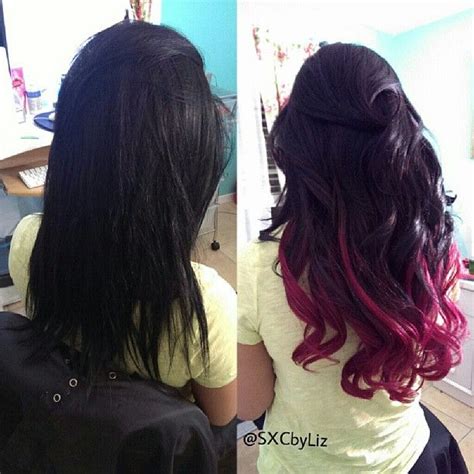 Before and After | Red ombre hair, Beautiful long hair, Long hair styles