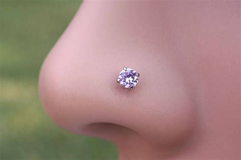 18 Gauge or 20 Gauge Light Pink Crystal Nose Stud Nose Bone | Nose stud, Nose piercing stud ...