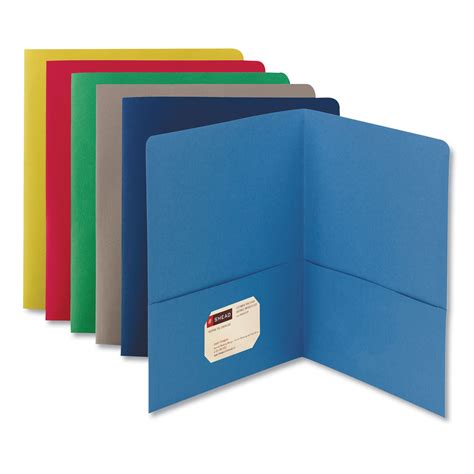 Smead Two-Pocket Folder, 50-Sheet Capacity, Assorted Colors, 25/Box | OfficeSupply.com