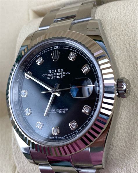 Rolex Datejust 41 Oyster Perpetual Black Diamond Dial (126334) – Grailzee