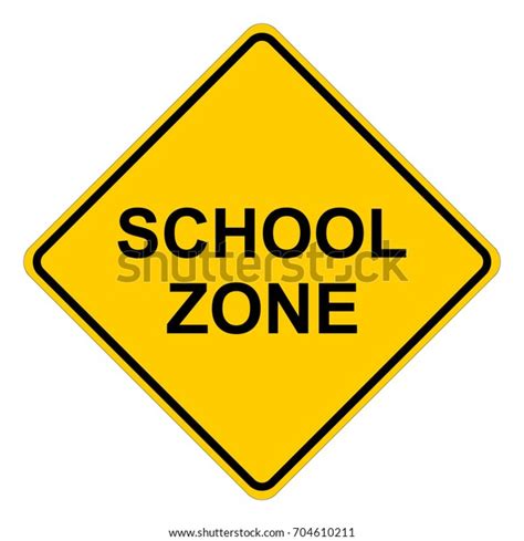 School Zone Yellow Square Warning Sign Stock Vector (Royalty Free ...