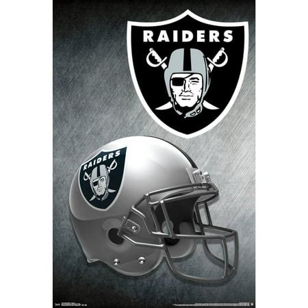 Las Vegas Raiders Helmet 22'' x 34'' Logo Poster - Walmart.com ...