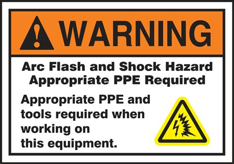 ANSI Warning Safety Label: Arc Flash And Shock Hazard, 49% OFF