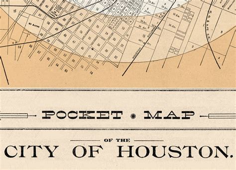 Old map of Houston Texas 1890 Vintage Map Wall Map Print - VINTAGE MAPS ...