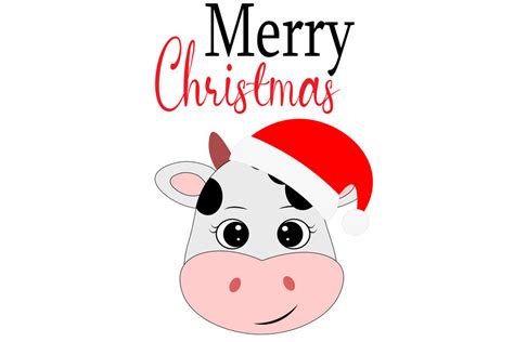 Christmas cow svg, Cute cow svg, cow svg, christmas svg, clipart, funn ...