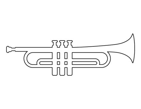 Printable Trumpet Template | Trumpet, Trumpet tattoo, Music drawings