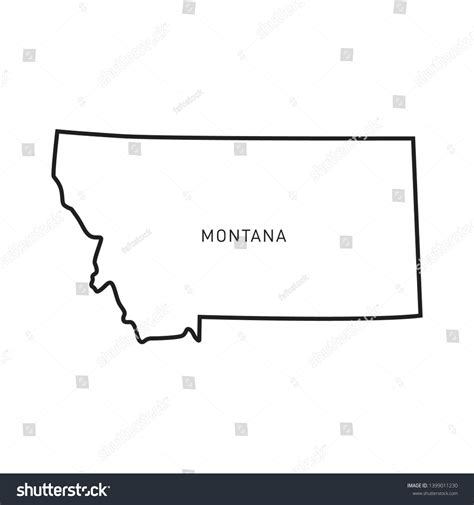 Vektor Stok Montana Map Outline Vector Design Template (Tanpa Royalti ...