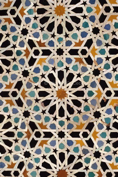 Fez, Morocco - Geometric Tile Work, Bou Inania Medersa. 14th. Century A ...