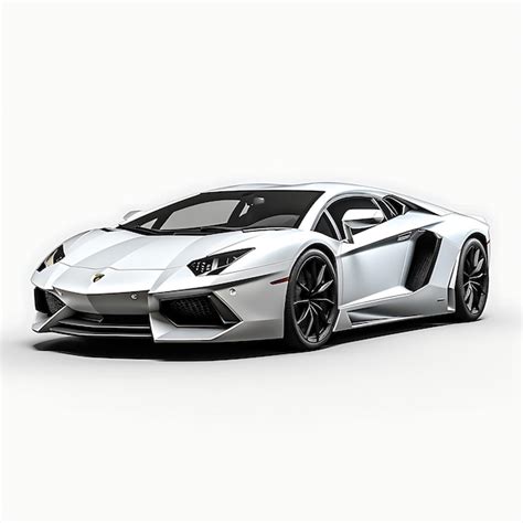 Premium AI Image | Car Isolated on White Background Lamborghini Aventador Supercar White Car ...