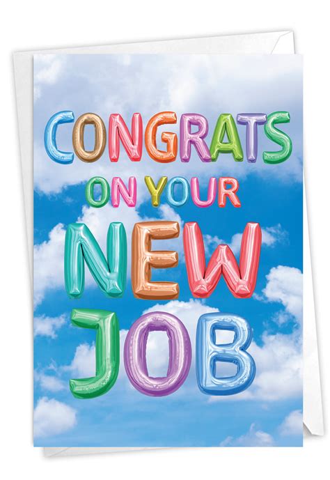 New Job Congratulations Card with Envelope - Employment Congrats ...