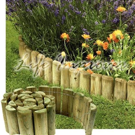 6 039 X 1 8m Wooden Garden Border Rolls Lawn Edging Gardening Log Roll Fence #GardenBorders ...