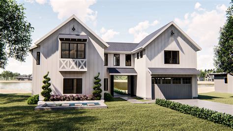 1.5 Story Modern Farmhouse Style House Plan | Clearwater