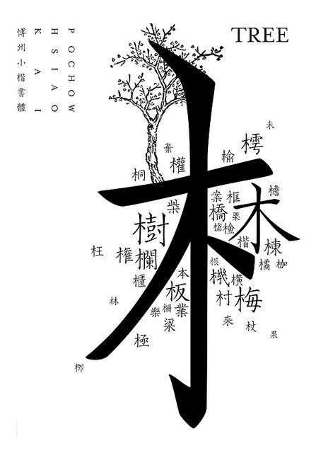 TREE 木 - Chinese Typography | Chinese typography, Japanese typography ...