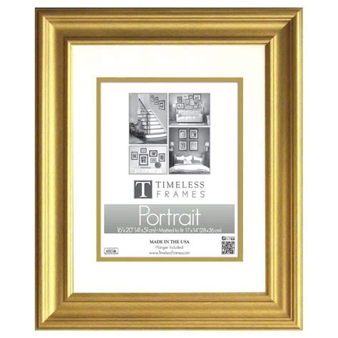 Timeless Frames Lauren 1-Opening 16 in. x 20 in. Gold Matted Picture Frame 51021 - The Home Depot