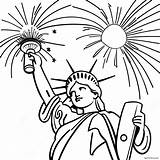 Statue Of Liberty With Fireworks Coloring Page 25394 20541 sketch template