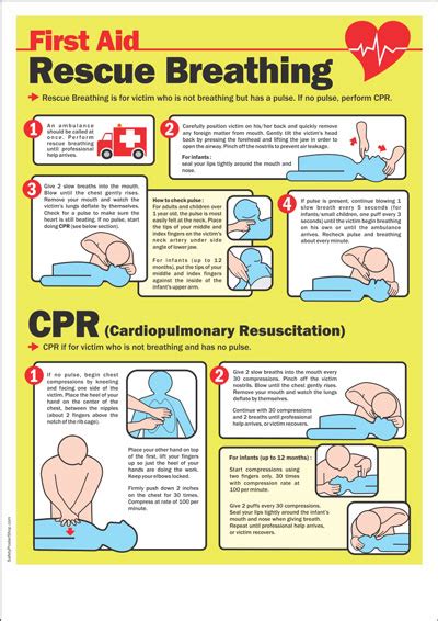 First Aid Poster : Rescue Breathing and CPR | Safety Poster Shop