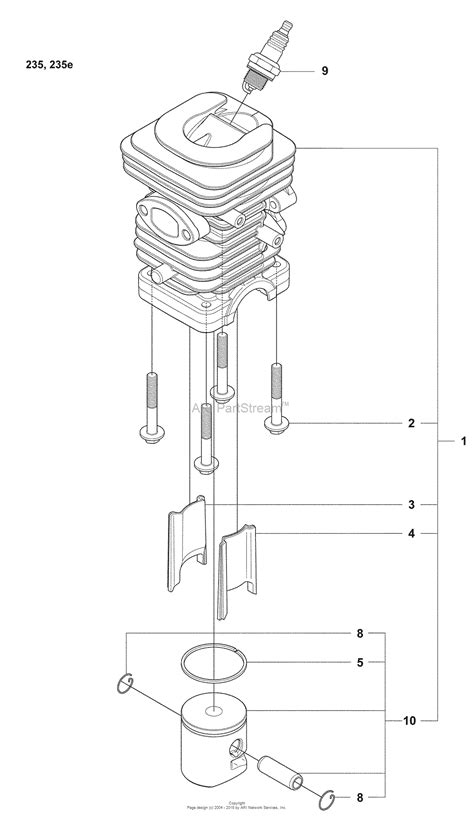 Husqvarna 235 e (2008-01) Parts Diagram for Cylinder, Piston