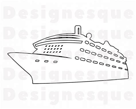 Cruise Ship Outline 5 SVG Cruise Ship SVG Cruise Ship | Etsy