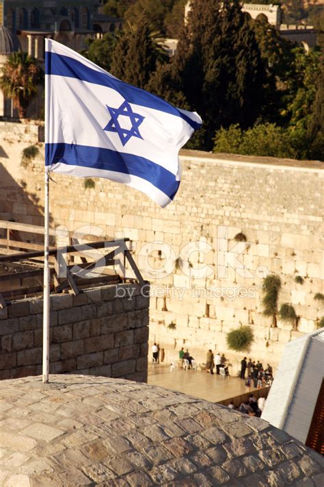 Israeli Flag Over The Western Wall Jerusalem Stock Photos - FreeImages.com