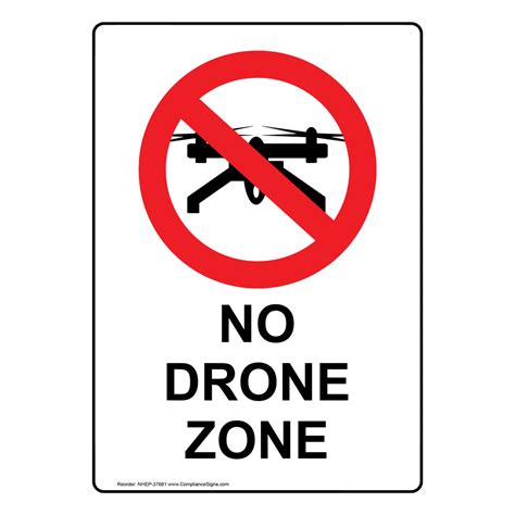 Portrait No Drone Zone Sign With Symbol NHEP-37681