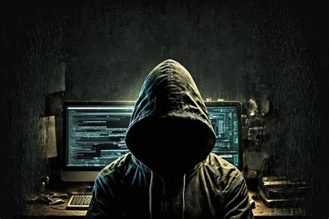 Premium Photo | Hacker faceless person with black hoodie internet crime ...