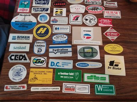 Oil Gas Hard Hat Oilfield Stickers Decals Big Assortment Shell Amoco ...