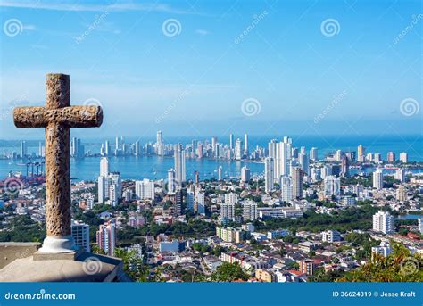 Cross and Modern City stock image. Image of cali, religious - 36624319