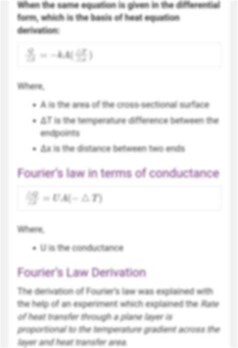 SOLUTION: Fourier s law, derivation and examples - Studypool