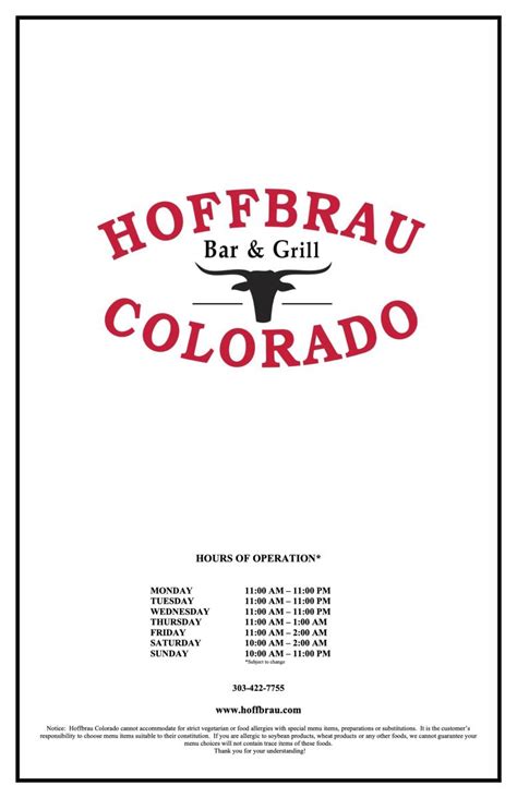 Main Menu | Hoffbrau Colorado