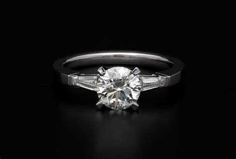 Diamond Ring on Black Background Stock Image - Image of products ...