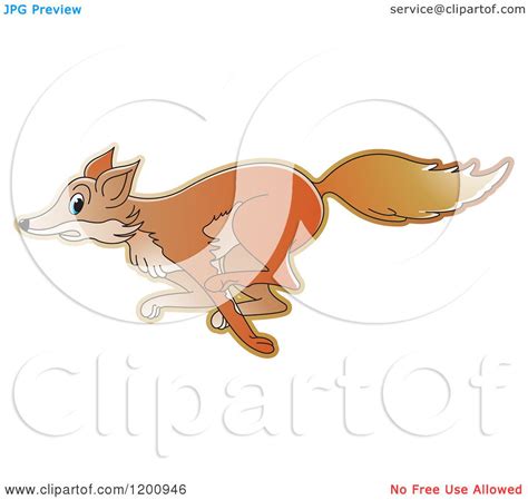 Cartoon of a Running Fox - Royalty Free Vector Clipart by Lal Perera #1200946