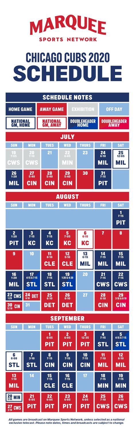 Printable Cubs Schedule - Customize and Print