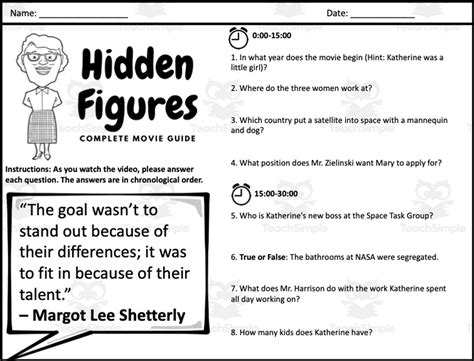 Hidden Figures (Movie Guide) by Teach Simple