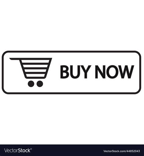 Buy now button sign with shopping cart Royalty Free Vector