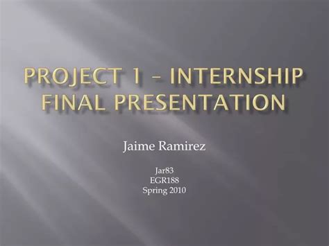 Internship Final Presentation Template