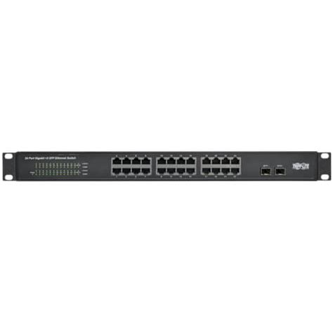 24-Port 1U/Desktop Gigabit Ethernet Unmanaged Switch, 2 Gigabit SFP Ports, Metal Housing | Eaton