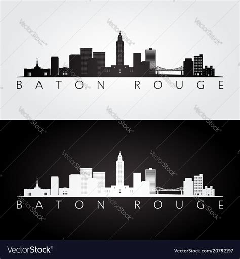 Baton rouge usa skyline and landmarks silhouette Vector Image