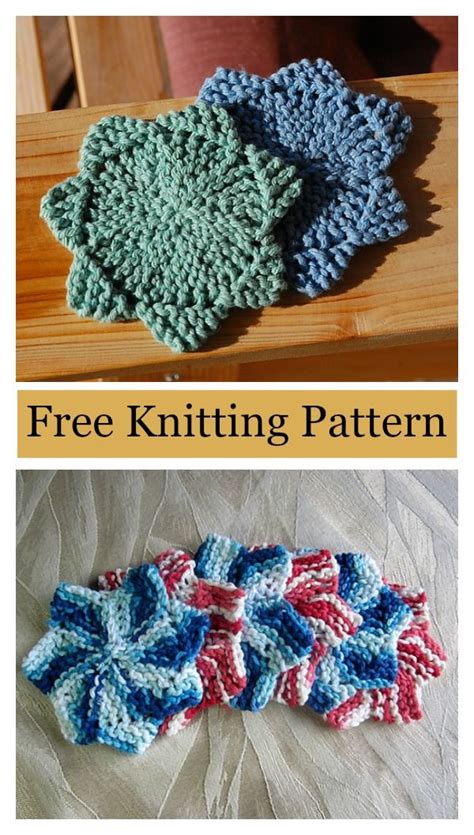 5 Star Coaster Free Knitting Pattern | Dishcloth knitting patterns ...